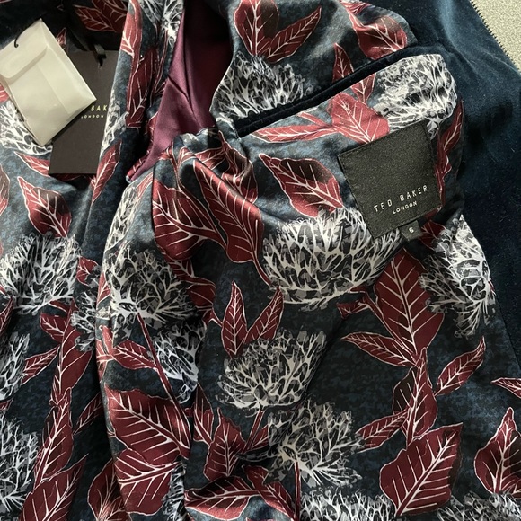 Ted Baker London Blue Velvet Bomber Jacket Size 6 - Picture 4 of 14